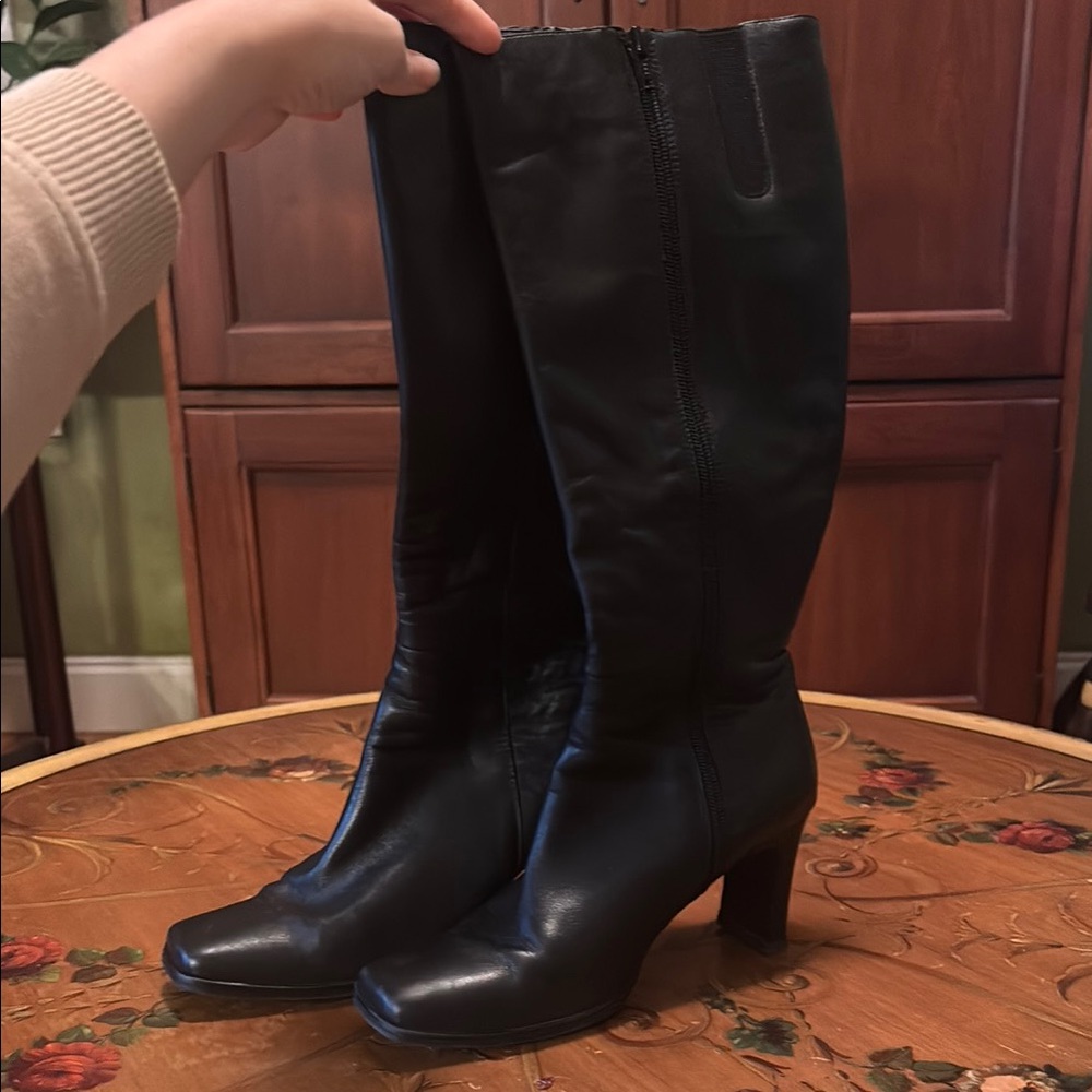 leather square toe boots